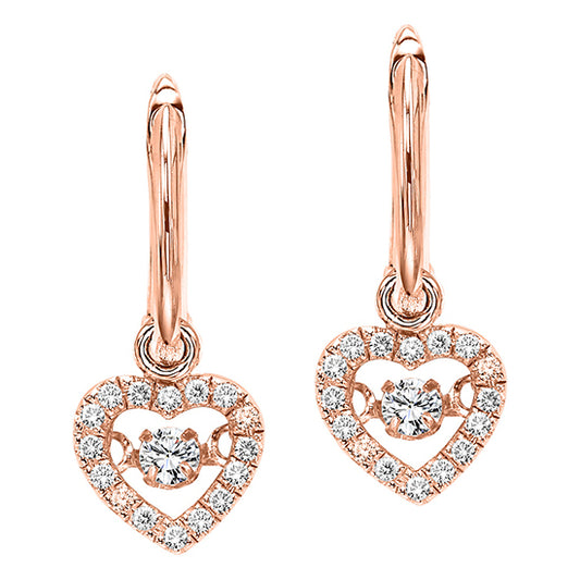 10K Rose Gold Diamond Rhythm Of Love Earrings 1/5 ctw