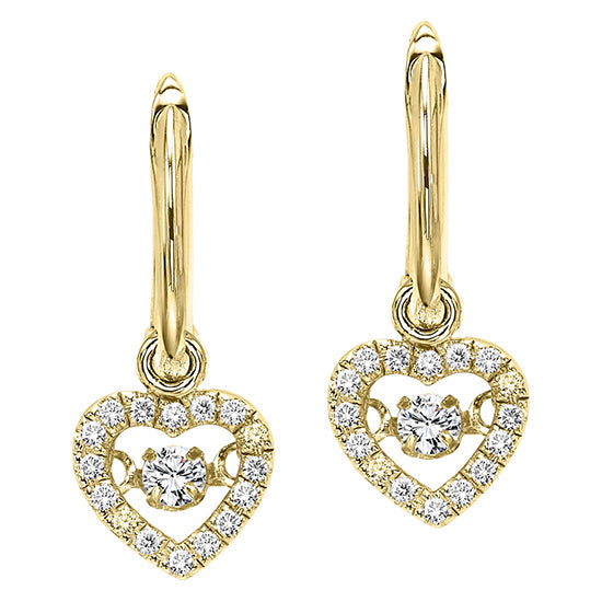 10KY Diamond Rhythm Of Love Earrings 1/5 ctw