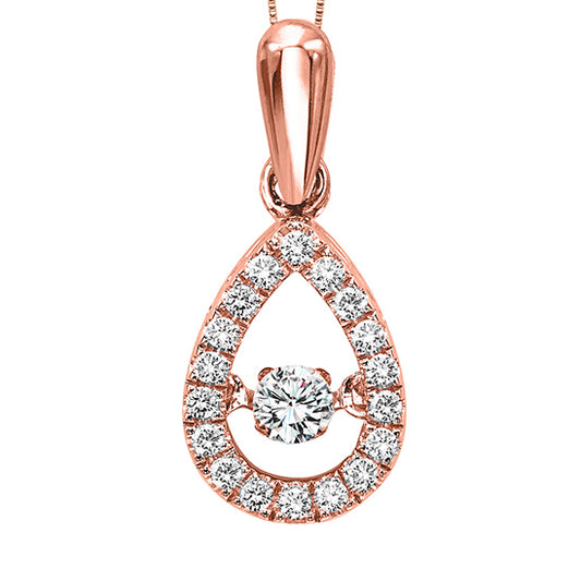 10K Rose Gold Rhythm Of Love Pendant 1/5 ctw