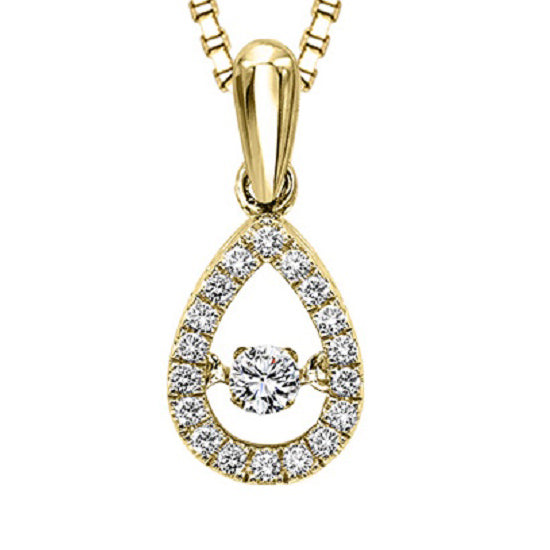 10KY Diamond Rhythm Of Love Pendant 1/5 ctw