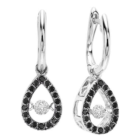 14K Black Diamond ROL Earrings 1/5 ctw