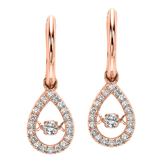 10K Rose Gold Diamond Rhythm Of Love Earrings 1/5 ctw