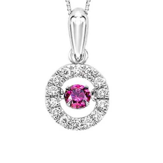 Gold Pink Sapphire & Diamond ROL Pendant 1/5 gtw