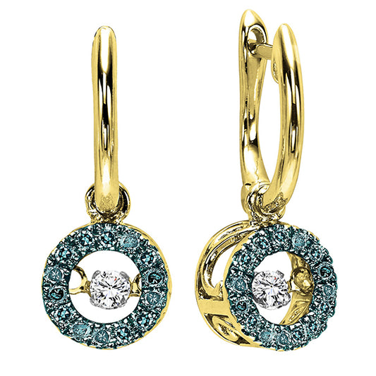 14K Blue Diamond ROL Earrings 1/5 ctw