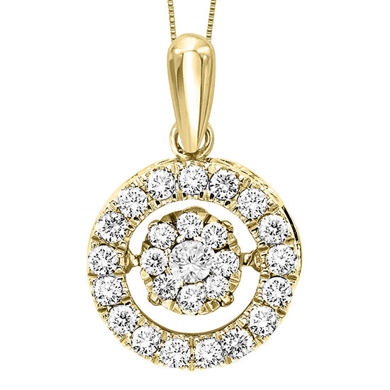 10KY Diamond Rhythm Of Love Pendant 1/2 ctw