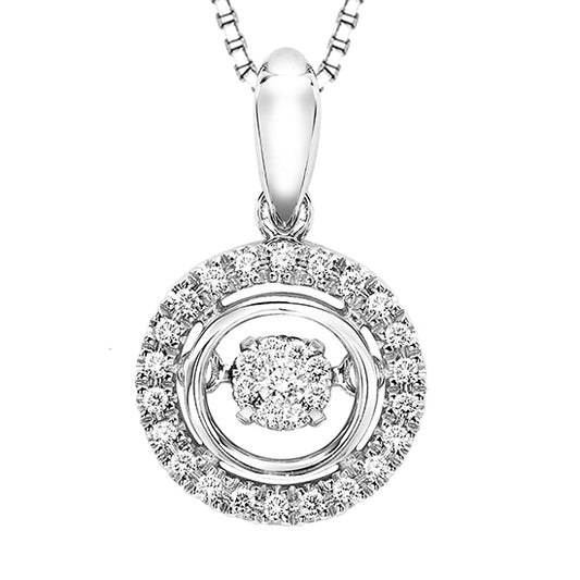 Silver Diamond Pendant 1/10 ctw