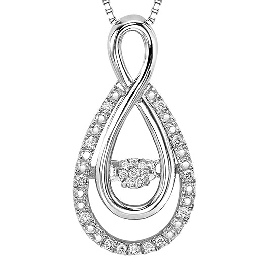 Silver Diamond ROL Pendant 1/10 ctw