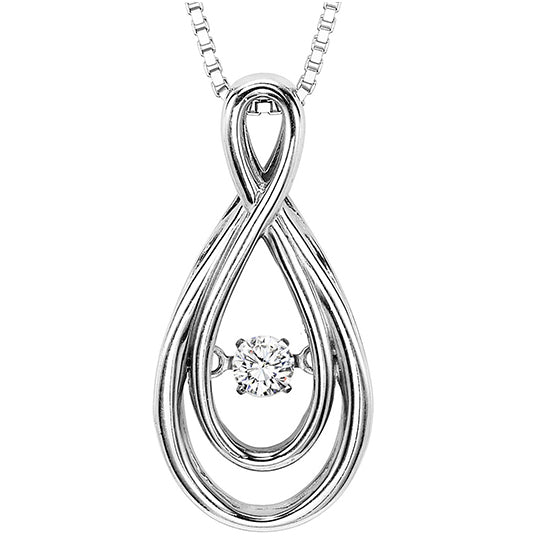 Silver Diamond Rhythm Of Love Pendant 1/8 ctw