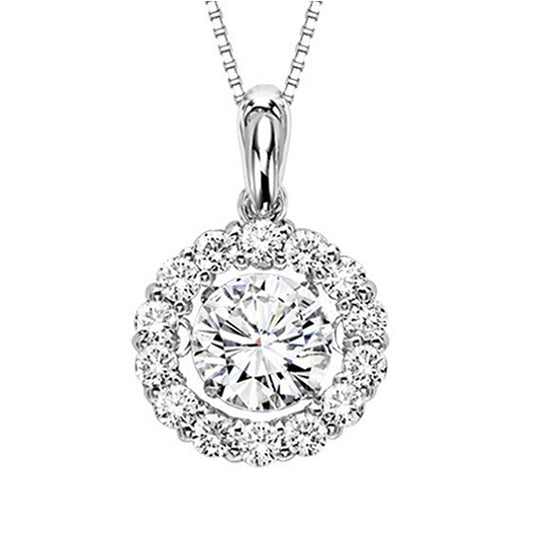 14K Diamond Rhythm of Love Pendant 3/4 ctw (1/2 ctr)