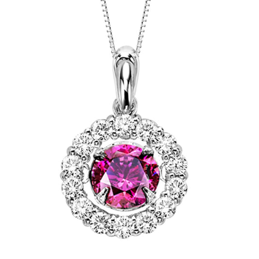 14K Tourmaline & White Diamond ROL Pendant 3/4 ctw