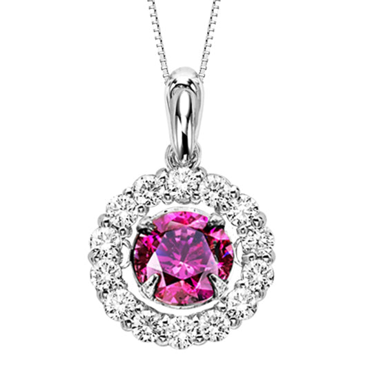 14K Tourmaline & White Diamond ROL Pendant 3/4 ctw