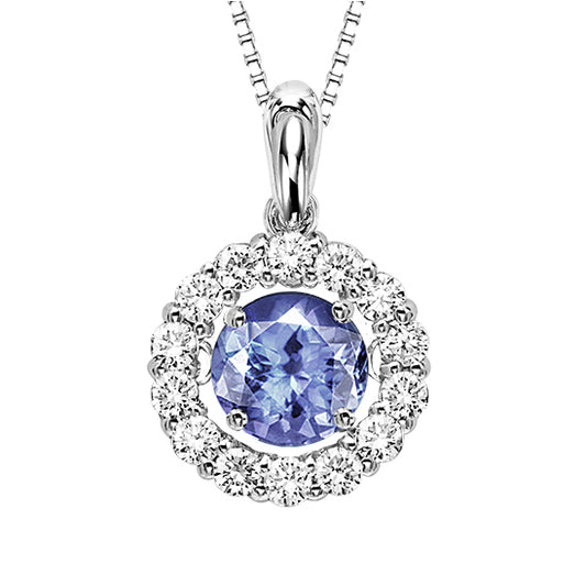 14K Tanzanite & Diamond ROL Pendant 3/4 ctw