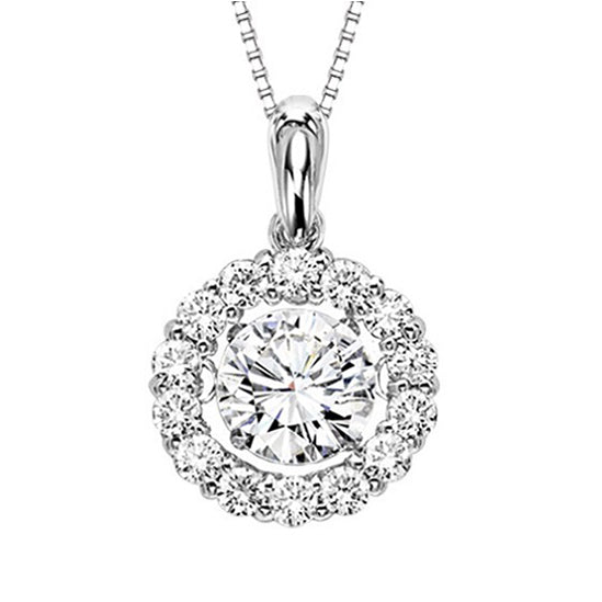 14K Diamond Rhythm of Love Pendant 1 1/4 ctw ( 1ct ctr)