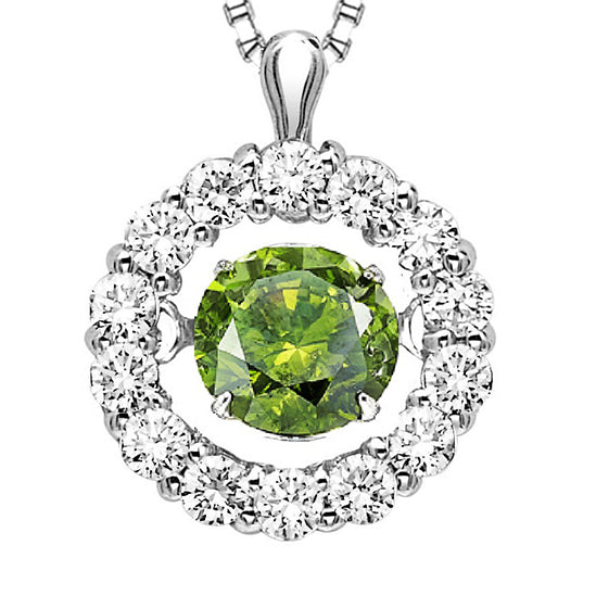 14K Green & White Diamond Rhythm Of Love Pendant 3/4 ctw