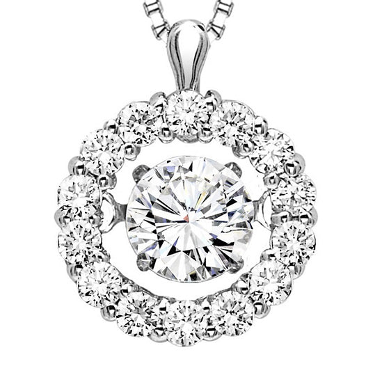 14K Diamond Rhythm Of Love Pendant 1 1/4 ctw (1 ct Center)