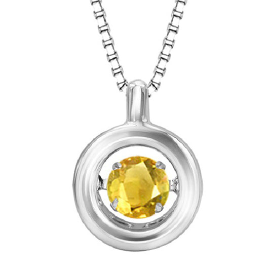 Silver Rol Birthstone - Genuine Citrine Pendant