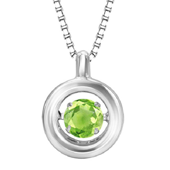 Silver Rol Birthstone - Genuine Peridot Pendant