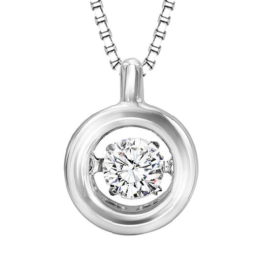 Silver White Topaz Rhythm Of Love Pendant