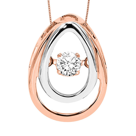 14K Rose Gold Diamond Rhythm Of Love Pendant 1/8 ctw