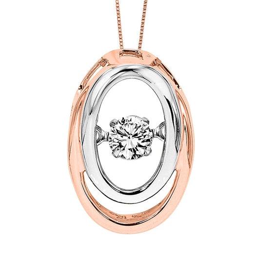 14K Rose Gold Diamond Rhythm Of Love Pendant 1/8 ctw