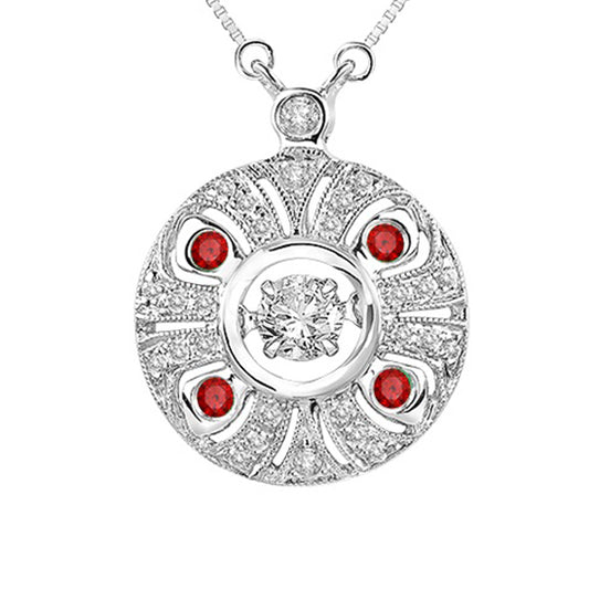 14K Ruby & Diamond Rhythm Of Love Pendant 1/3 ctw