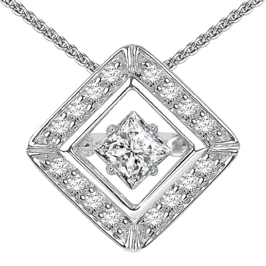 14K Diamond Rhythm Of Love Pendant 3/4 ctw