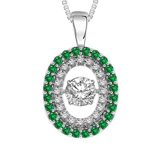 14K Emerald & Diamond Rhythm Of Love Pendant