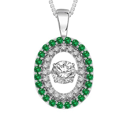 14K Emerald & Diamond Rhythm Of Love Pendant