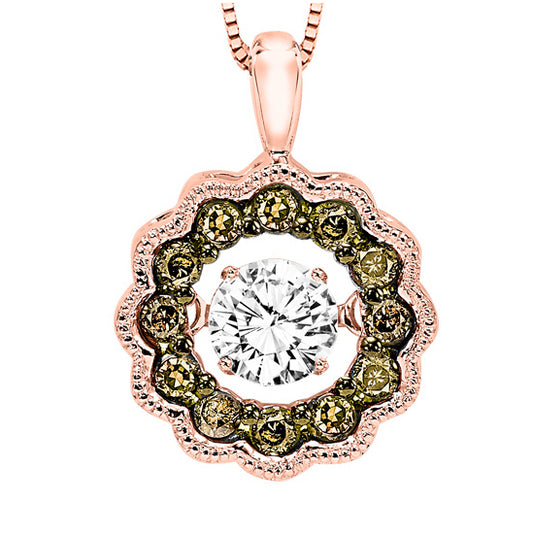 14K Rose Gold Brown Diamond ROL Pendant 3/8 ctw