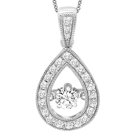 14K Diamond Rhythm Of Love Pendant 1/3 ctw