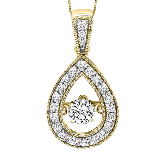 14KY Diamond Rhythm Of Love Pendant 1/3 ctw