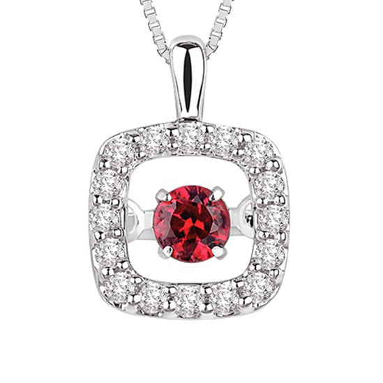 14KY Ruby & Diamond Rhythm Of Love Pendant