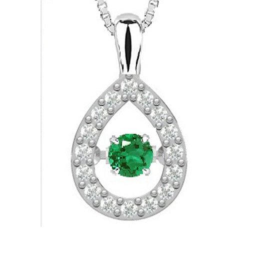 14K Emerald & Diamond Rhythm Of Love Pendant