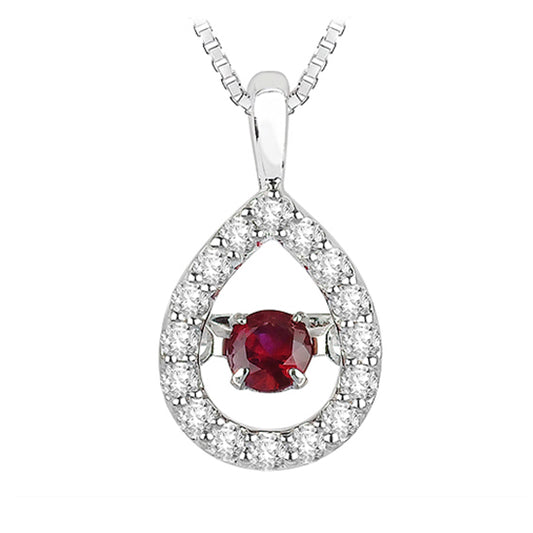 14K Ruby Diamond ROL Pendant 1/5 gtw