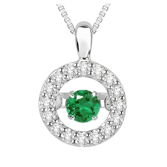 14K Emerald & Diamond Rhythm Of Love Pendant