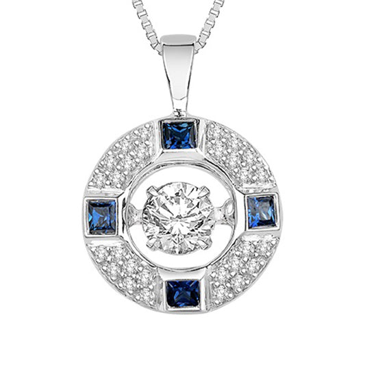 14K Sapphire & Diamond Rhythm Of Love Pendant