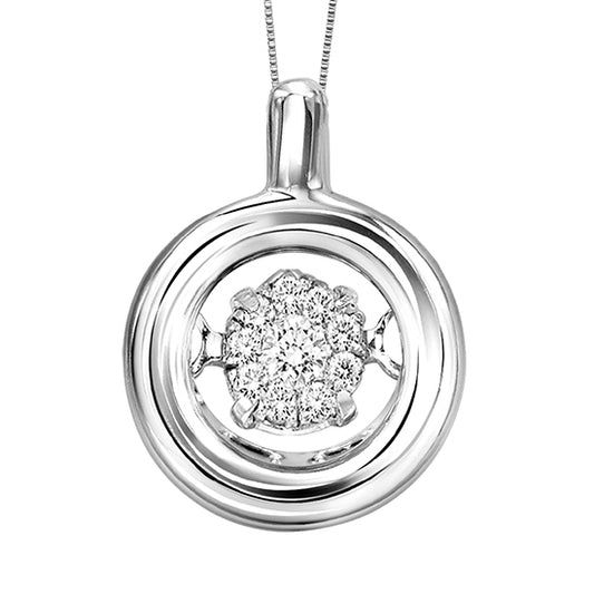 Silver Diamond Rhythm Of Love Pendant