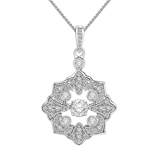 Silver Diamond Rhythm of Love Pendant