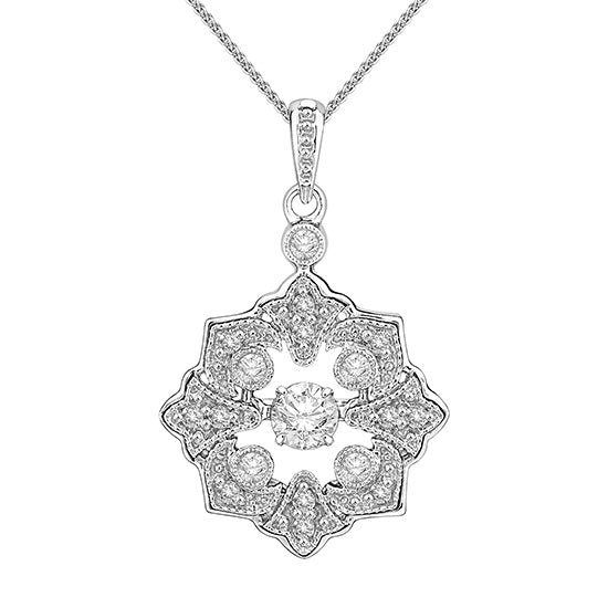 Silver Diamond Rhythm of Love Pendant