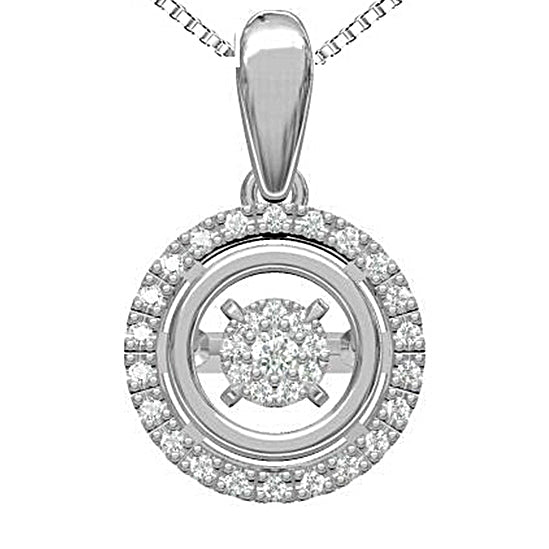 Silver Diamond Rhythm of Love Pendant