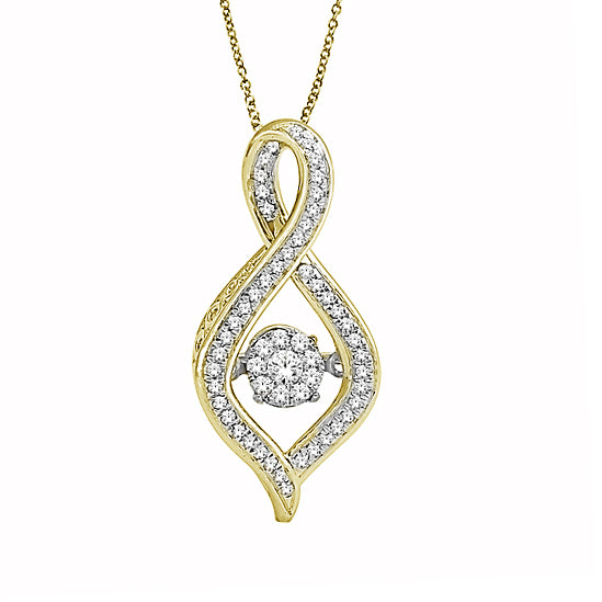 14KY Diamond Rhythm Of Love Pendant