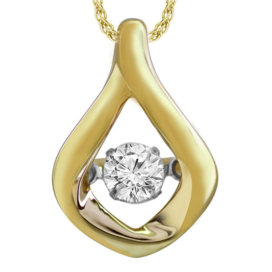 14KY Diamond Rhythm Of Love Pendant