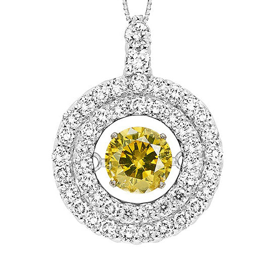 14K Yellow & White Diamond ROL Pendant 1 ctw ( 1/2 ct Center)