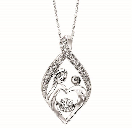 Silver Diamond Rhythm Of Love Pendant