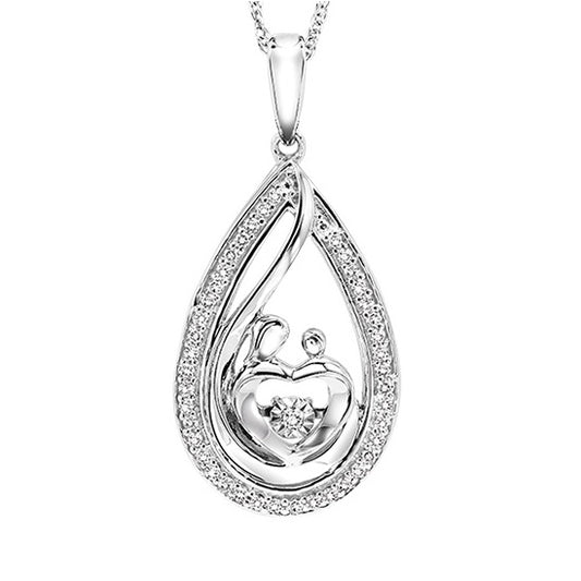 Silver Diamond ROL Pendant 1/8 ctw