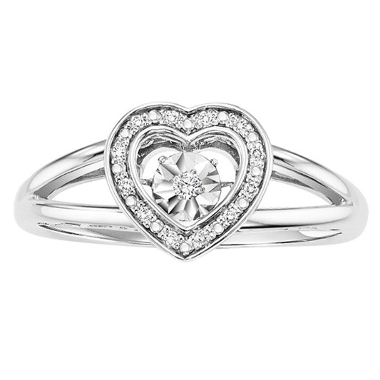 Silver Diamond Rhythm Of Love Ring