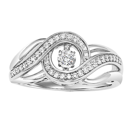 10K Diamond Rhythm Of Love Ring 1/4Ctw