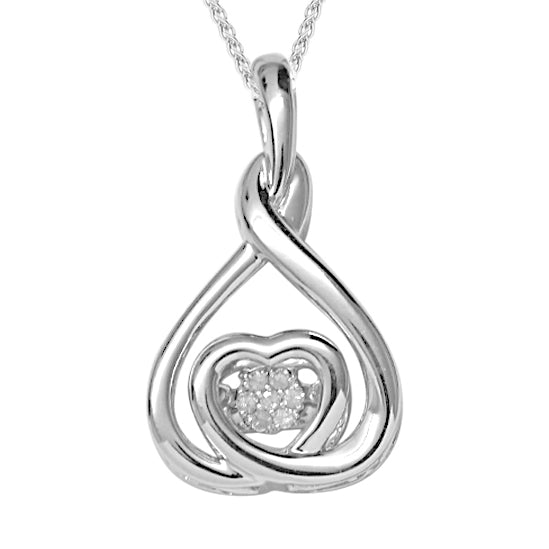 Silver Diamond Rhythm Of Love Pendant 1/20 ctw