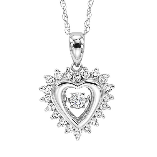 Silver Diamond ROL Pendant 1/4 ctw