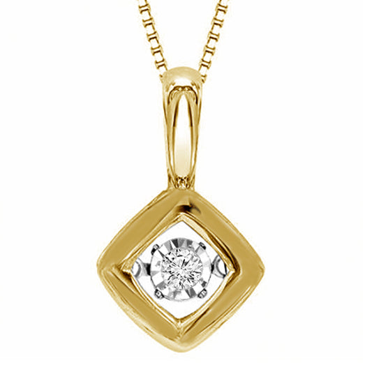 10K YG Diamond Rhythm Of Love Pendant 1/20 ctw